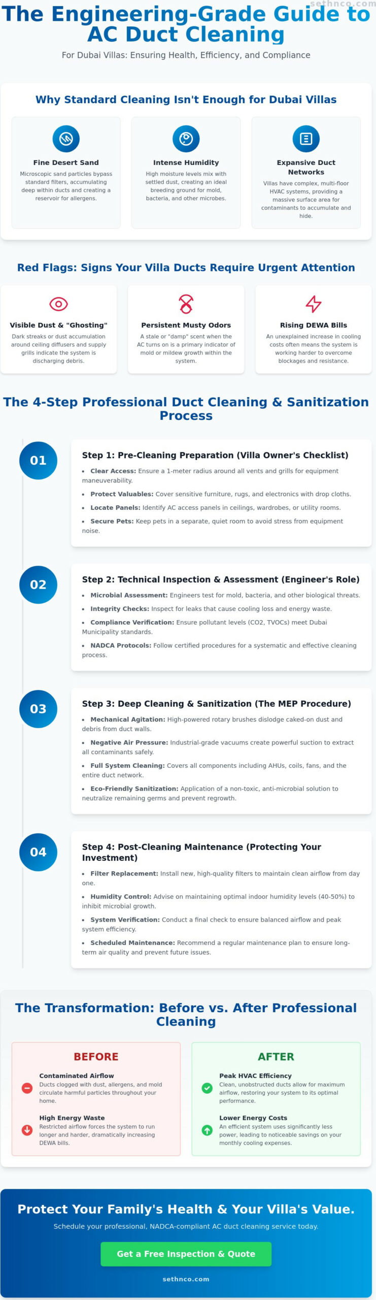 The Ultimate AC Duct Cleaning Checklist for Dubai Villa Owners (2026)